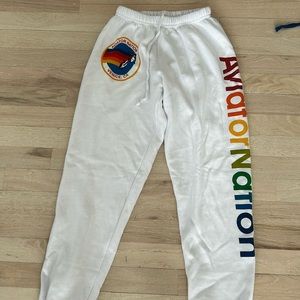 White Aviator nation Sweatpants